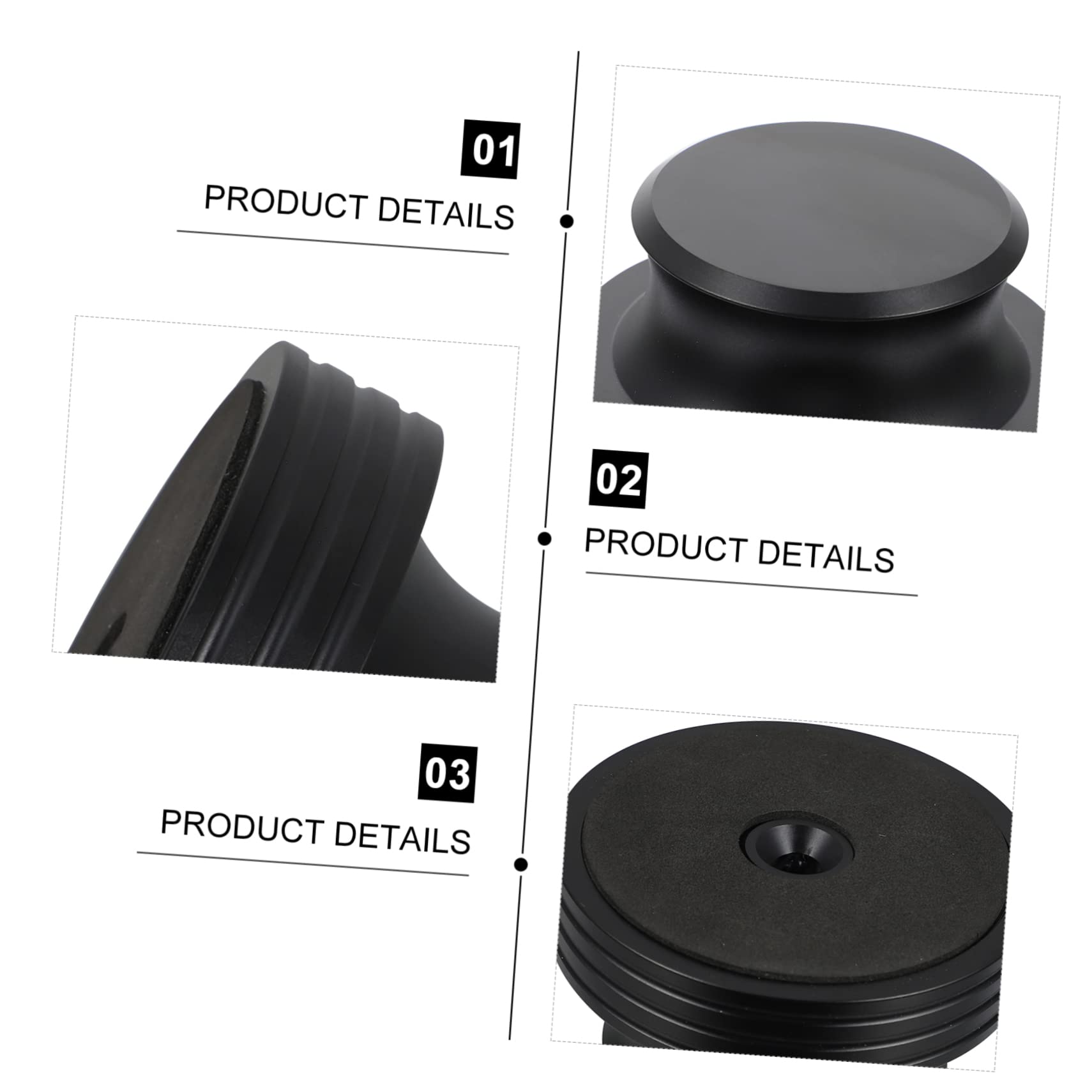 BESTonZON 1pezzi Stabilizzatore Per Dischi Alluminio Nero Accessorio Per Giradischi Design Ergonomico e Leggero Riduce e Usura Per Amanti Della Musica e Collezionisti Di Vinili