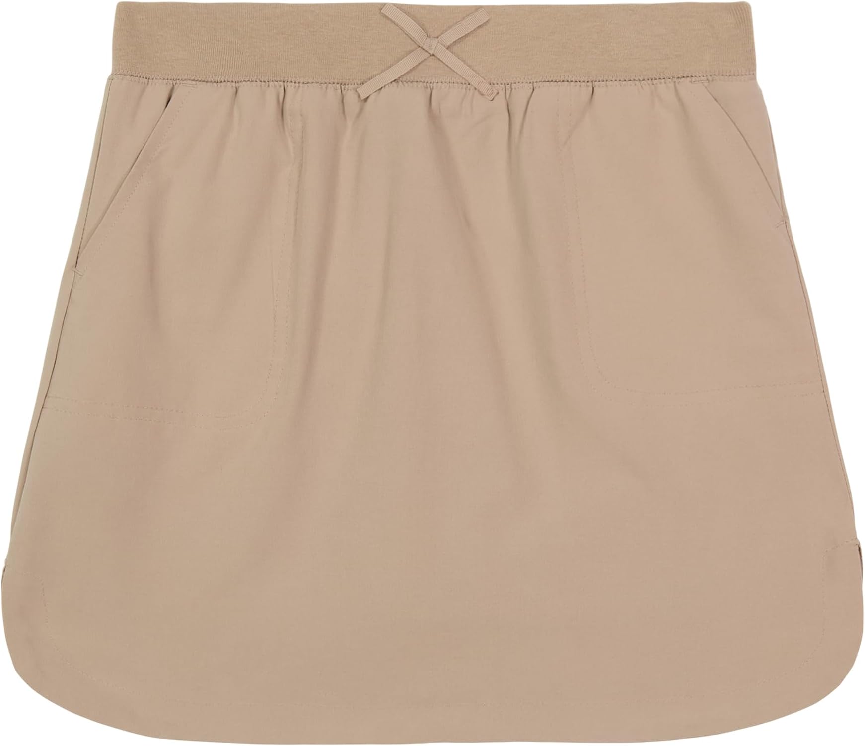 Girls' School Uniform Pull-on Scooter Skirt with Undershorts, Knit Waistband & Functional Pockets, Wrinkle Resistant