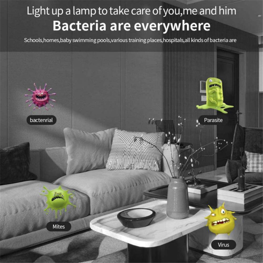 12W UV Esterilizador Lámpara, E27 maíz Bombillas portátil lámparas ultravioleta UVC artefacto de iluminación para el filtro de aire del hogar Viajes,Lamp + Remote Control