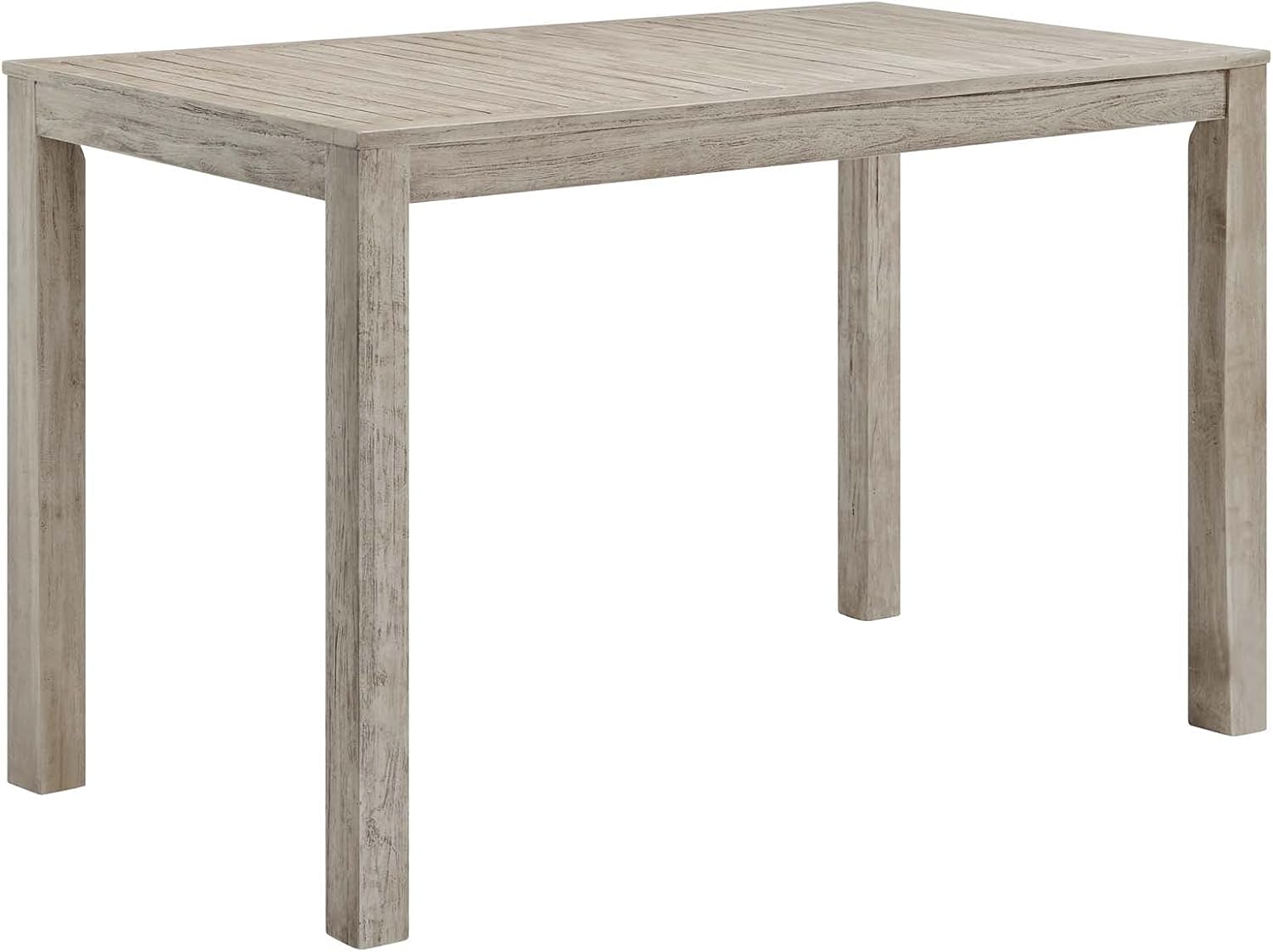 Modway EEI-3686-LGR Wiscasset 59" Outdoor Acacia Wood Light Gray Patio Bar Table : Patio, Lawn & Garden