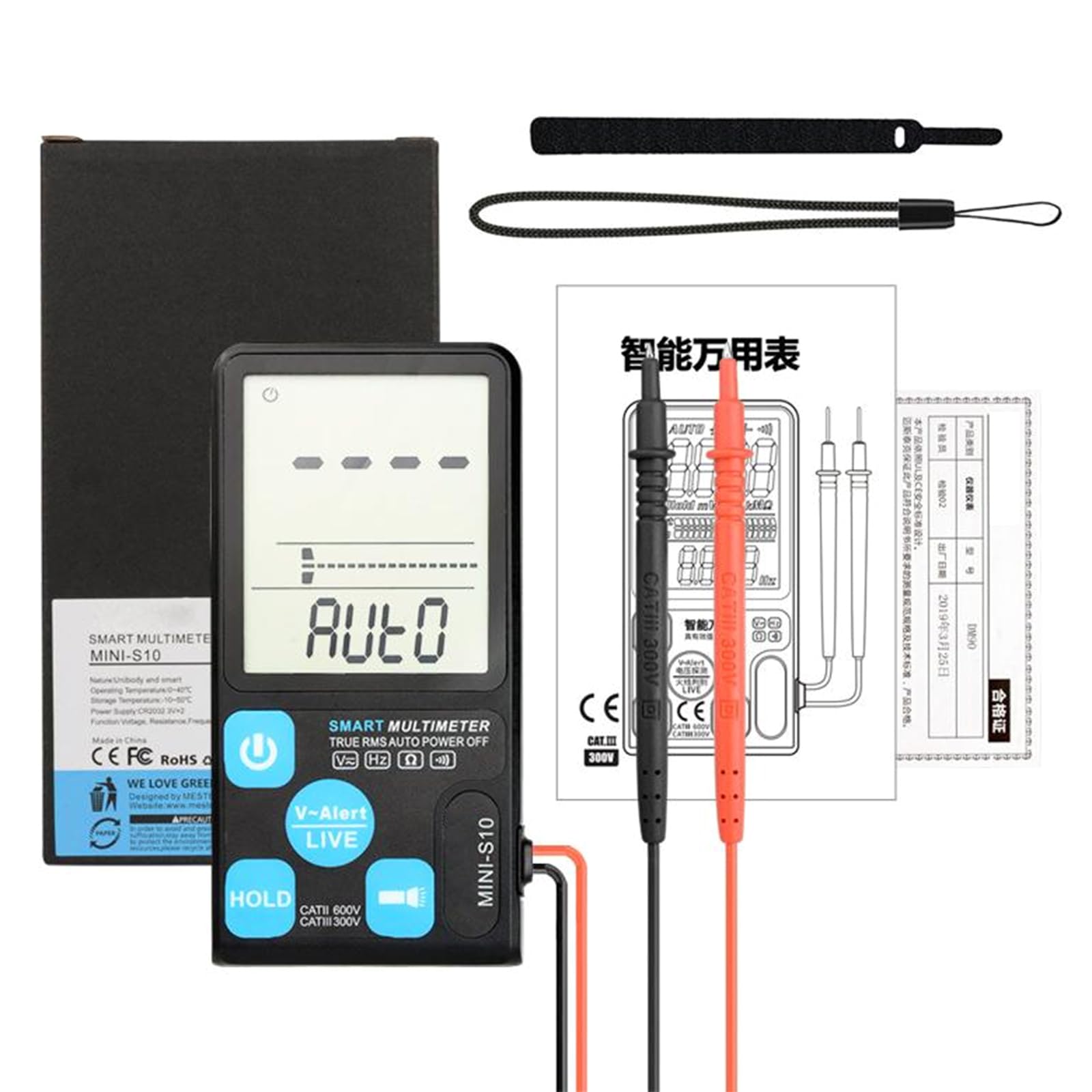 Digital Multimeter Tester TRMS 6000 Counts Auto-Ranging Voltmeter for W/NCV for AC/for Voltage Capacitance Resi Ohmmeter Voltmeter
