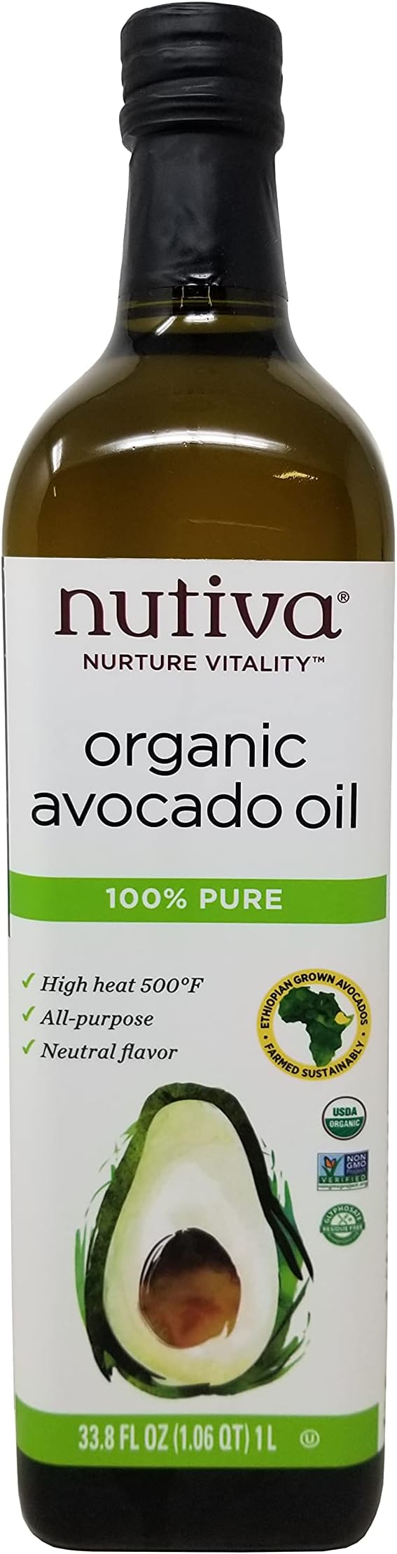 Nutiva 100% Pure Organic Avocado Oil 33.8 OZ
