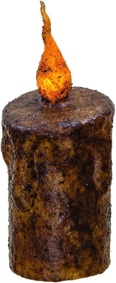 CWI Gifts Burnt Drip Wax Battery Operated Candle - Realistic Flameless Candles - LED Candles - Battery Operated with Timer - 6" - Burnt Ivory Drip