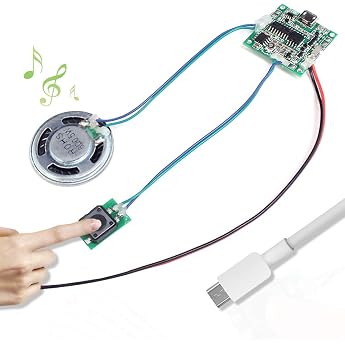 Sound Module Button Control 8M Programmable MP3 WAV Music Player Board with Speaker for DIY Music Box Greeting Card Creative Birthday Festival