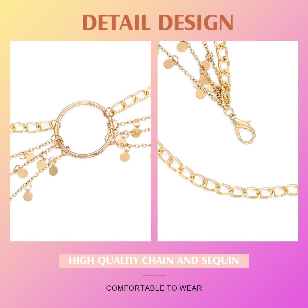 Asooll Gold Sequin Bikini Waist Chain Fashion Hip Body Jewelry Chains for Women - Image 4