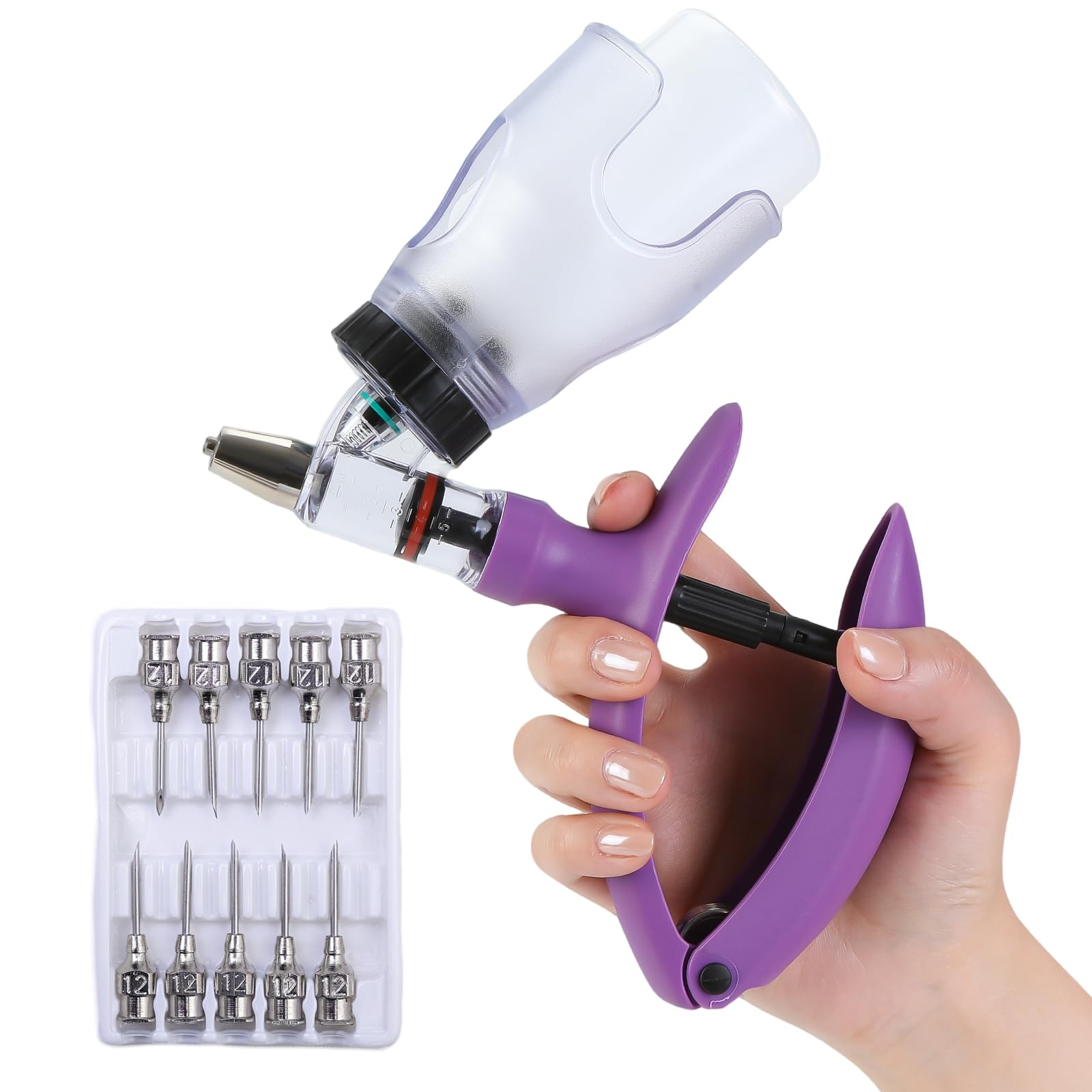 5ml Continuous Self-Refilling Livestock Syringe, 10 Needles Included