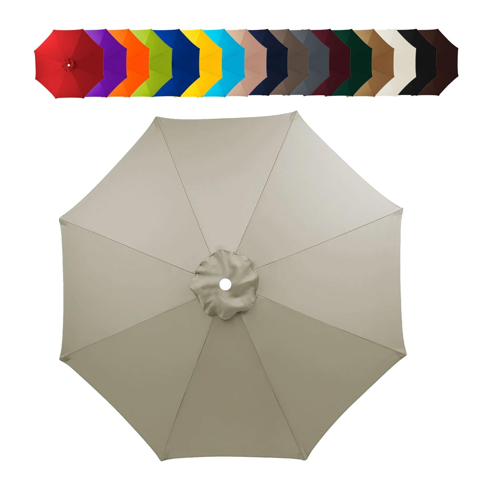 Replacement Parasol Canopy 2.0m/2.5m/2.7m /3.0m 6 Arms/8 Arms Parasol Replacement Canopy Garden Umbrella Replacement Canopy Cover Parasol Umbrella Replacement Cover Replacement Parasol Fabric Cover(Be
