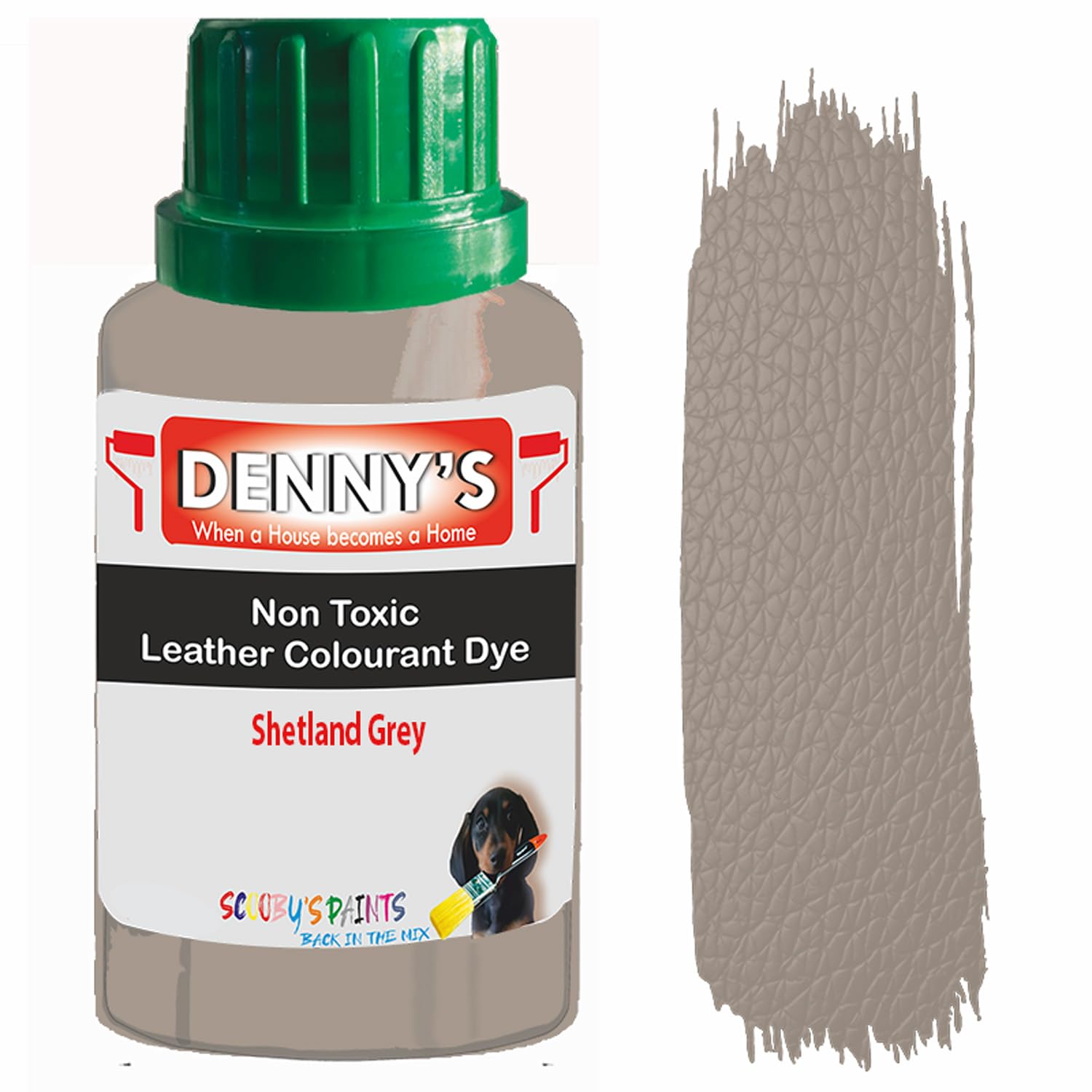 All in One Leather Colourant Self Seal Leather Dye Repair Paint for Furniture, Sofas, Car Seats (Shetland Grey, 100ml Bottle) — image 1