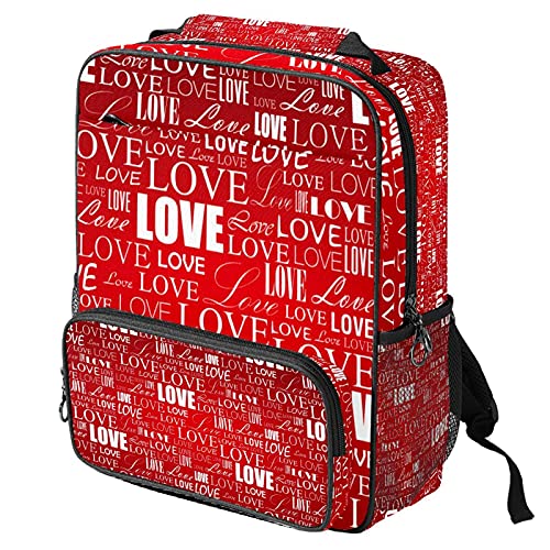 Sac à dos ordinateur portable tendance et lettrage rouge pour le travail et les cours