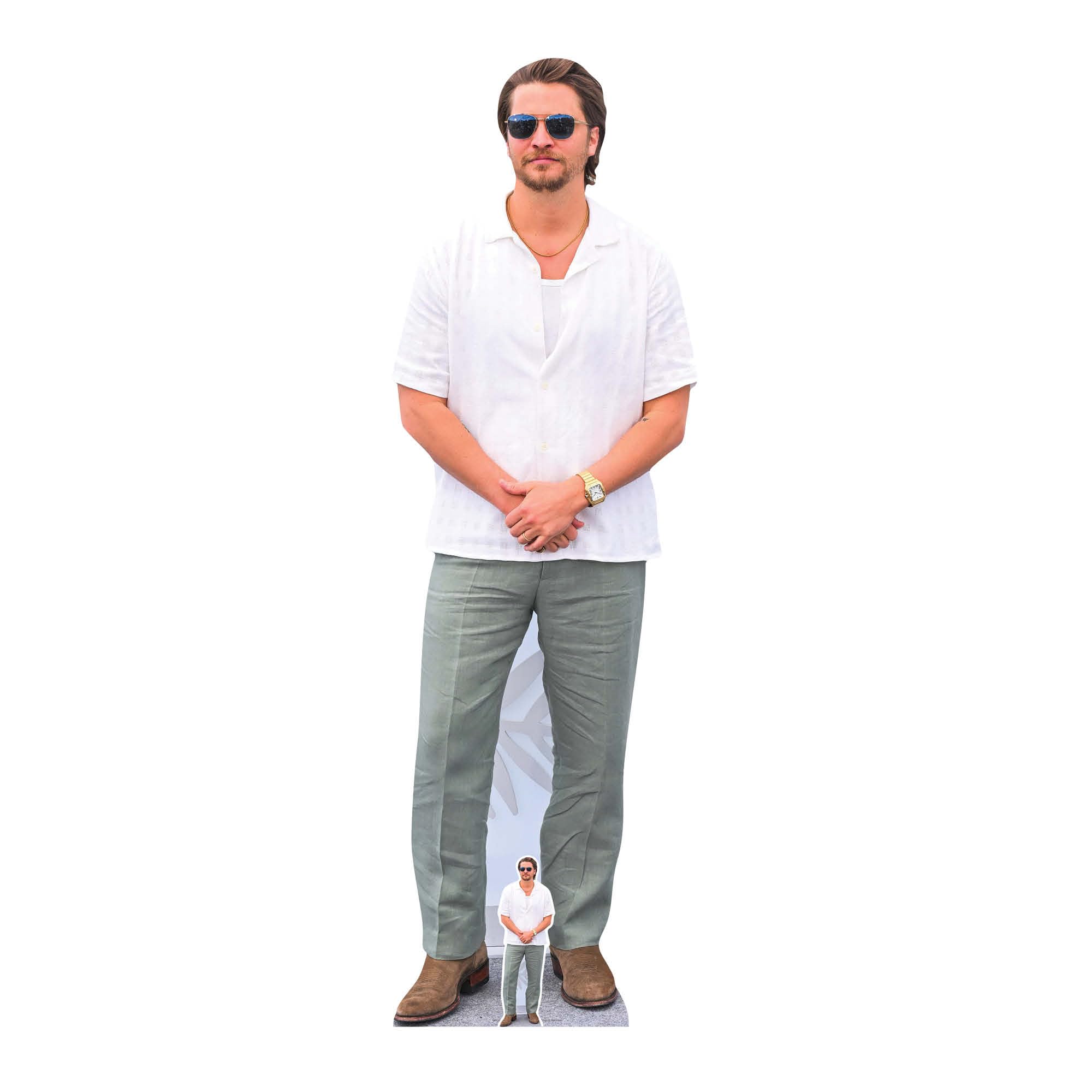 Star Cutouts CS1256 Luke Grimes White Shirt Lifesize Cardboard Cutout 186cm – Yellowstone Star Display, Celebrity Party Decoration & Fan Gift