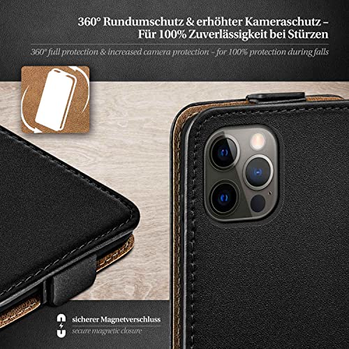 Étui iPhone 12 Pro Max moex housse protection intégrale 360 simili cuir noir antichoc