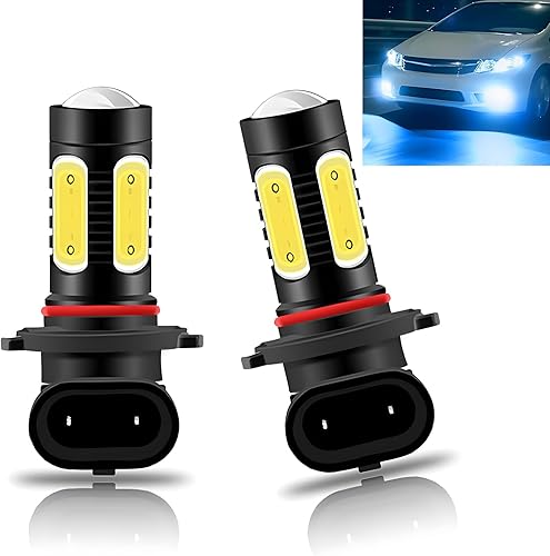 Miniatura 1 de Yumfugu Pack-2 9006 - Luces LED antiniebla delanteras para automóvil, Plug and Play, 6000 K 600 lm focos COB impermeables para vehículos, accesorios