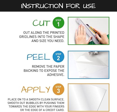 Miniatura 4 de Rollo de hojas adhesivas blancas para pared, de 18 x 78 pulgadas (6.5 pies), incluye 3 marcadores de borrado en seco, papel para tablón de anuncios,