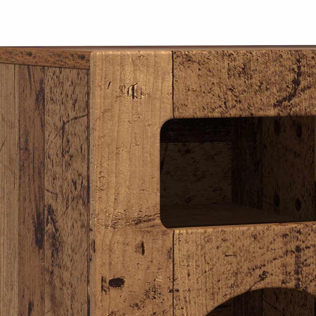 Mobile TV basso effetto legno anticato, 80 x 35 x 40 cm, in legno