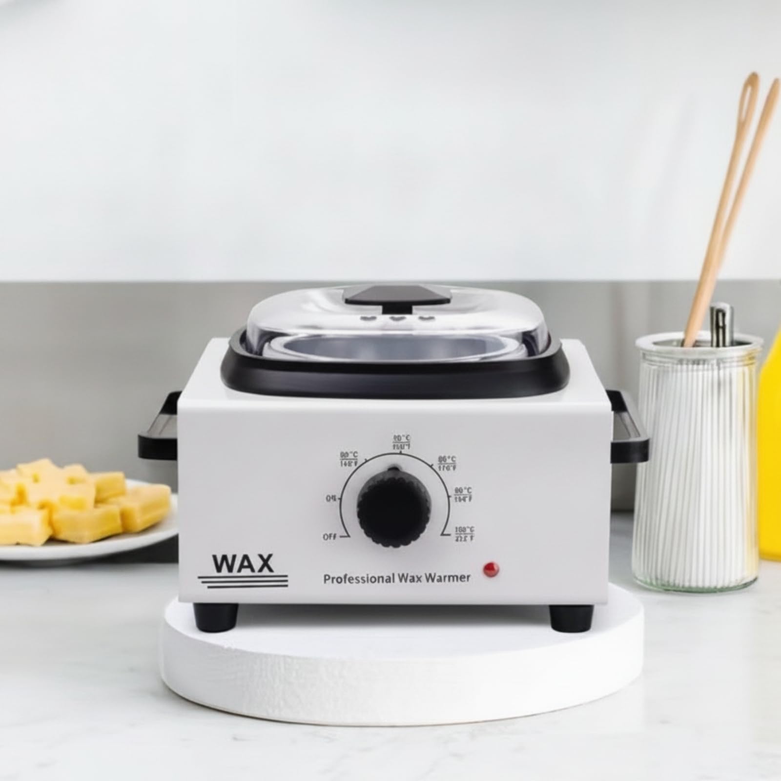 Calentador de ceras con olla extraíble, temperatura ajustable, calentador depilatorio de una sola olla, aparato fácil de usar para esteticistas