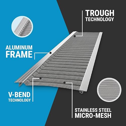 Miniatura 4 de Raptor Tapa de micromalla de acero inoxidable para canaleta, grado profesional, para proyectos DIY, adapta cualquier tipo de techo o canaleta