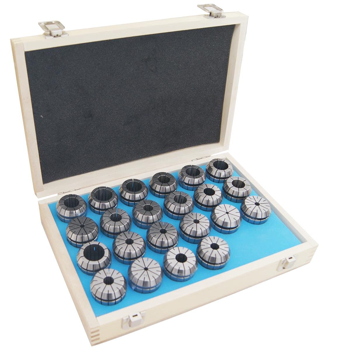 KATSU ER40 Juego de Pinzas de Resorte 22 Piezas 4-25 mm Precisión Mandril de Enrutador para Máquina de Grabado CNC y Herramienta de Torno Fresado 11028301