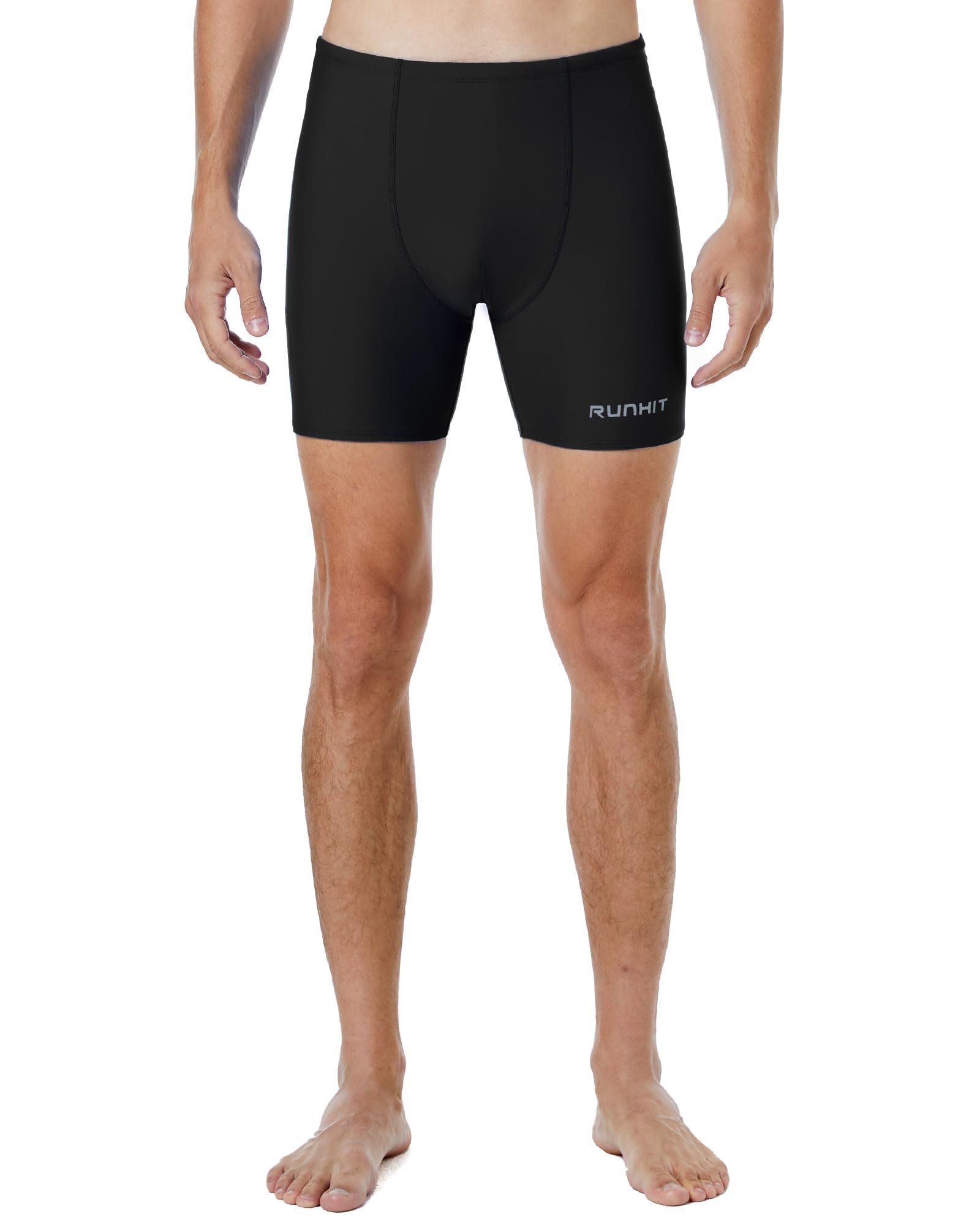 Runhit Men's Square Leg Swim Jammers Quick Dry Athletic Brief Swimsuit UPF 50+ Compression Swimming Shorts