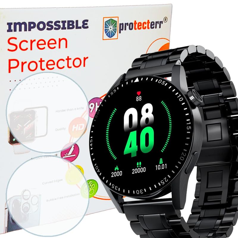 Image of Smartwatch Screen Protector Guard For Fire Boltt Talk 2 Pro Ultra (1.39 inch inch) (2 pack) - 9H Hardness, Unbreakable TPU Film (NOT A TEMPERED GLASS)