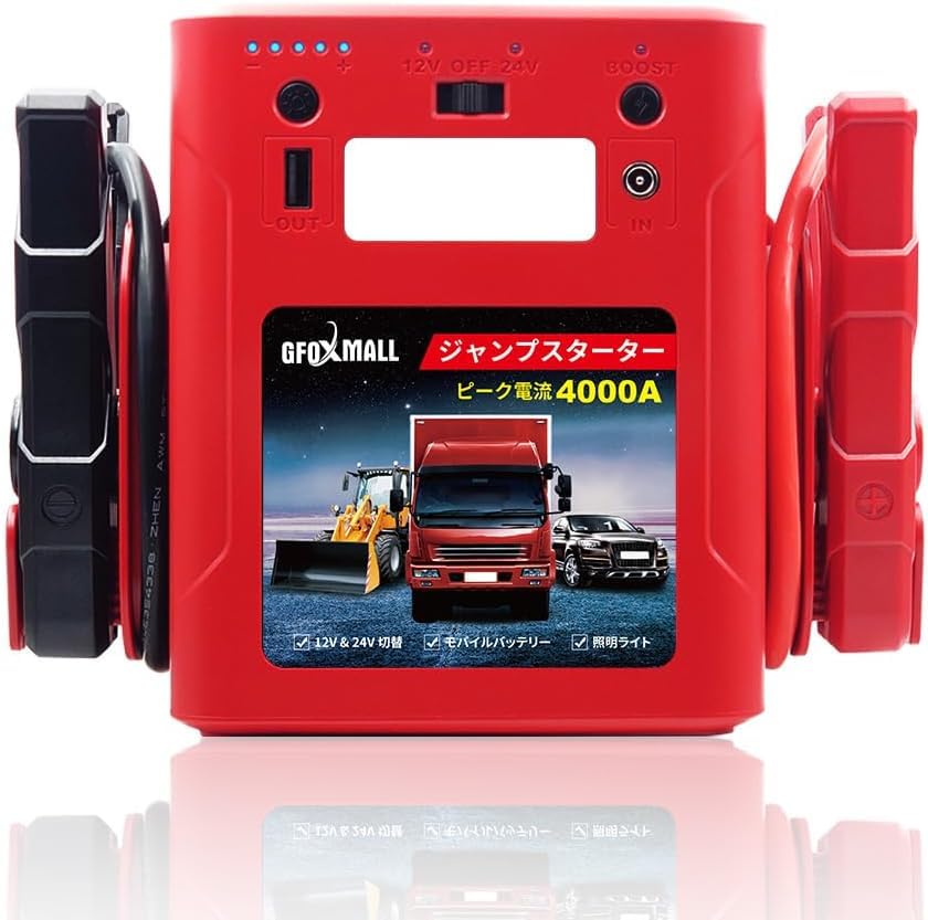 Amazon | 【大容量56000mah 】Gfoxmall ジャンプスターター 12V 24V車