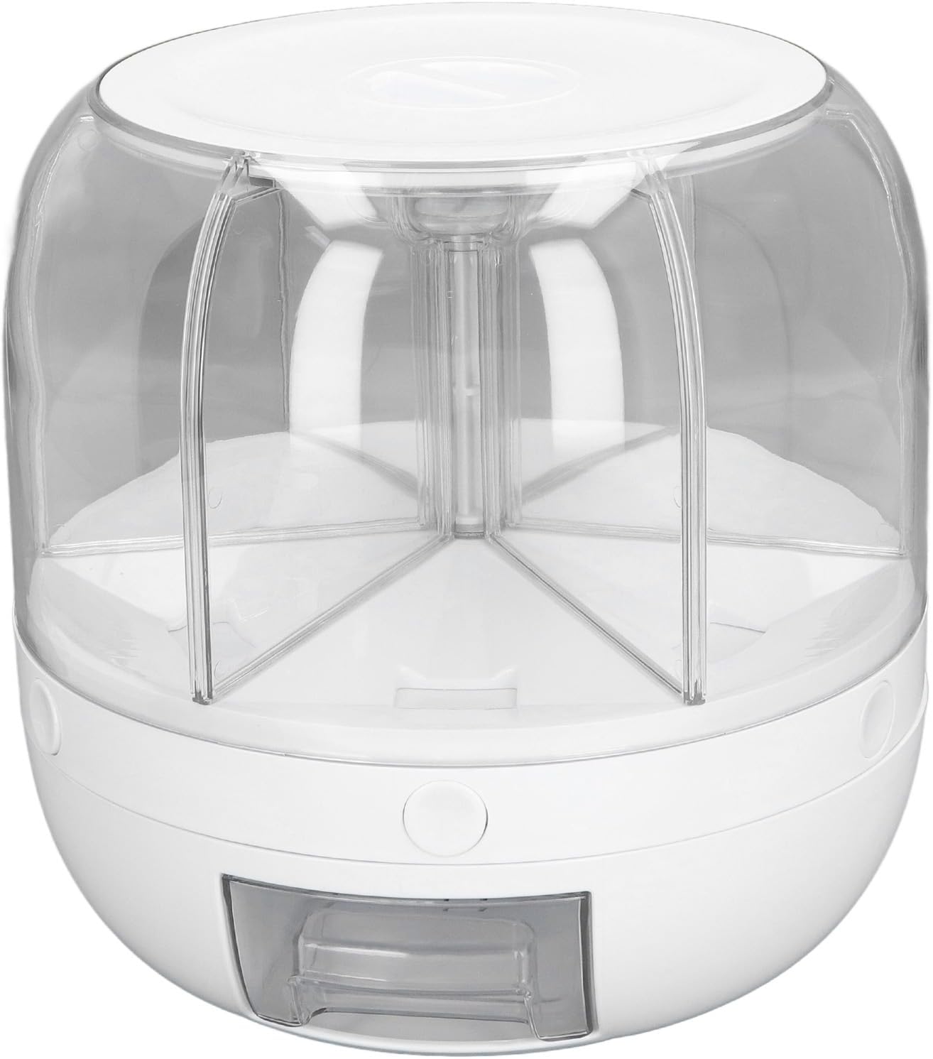 Rice Dispenser 3.5kg Capacity, 360 Degree Rotation, Multipurpose Grain Storage Container for Kitchen - One Key Dispensing, Proof and Waterproof Design (White)