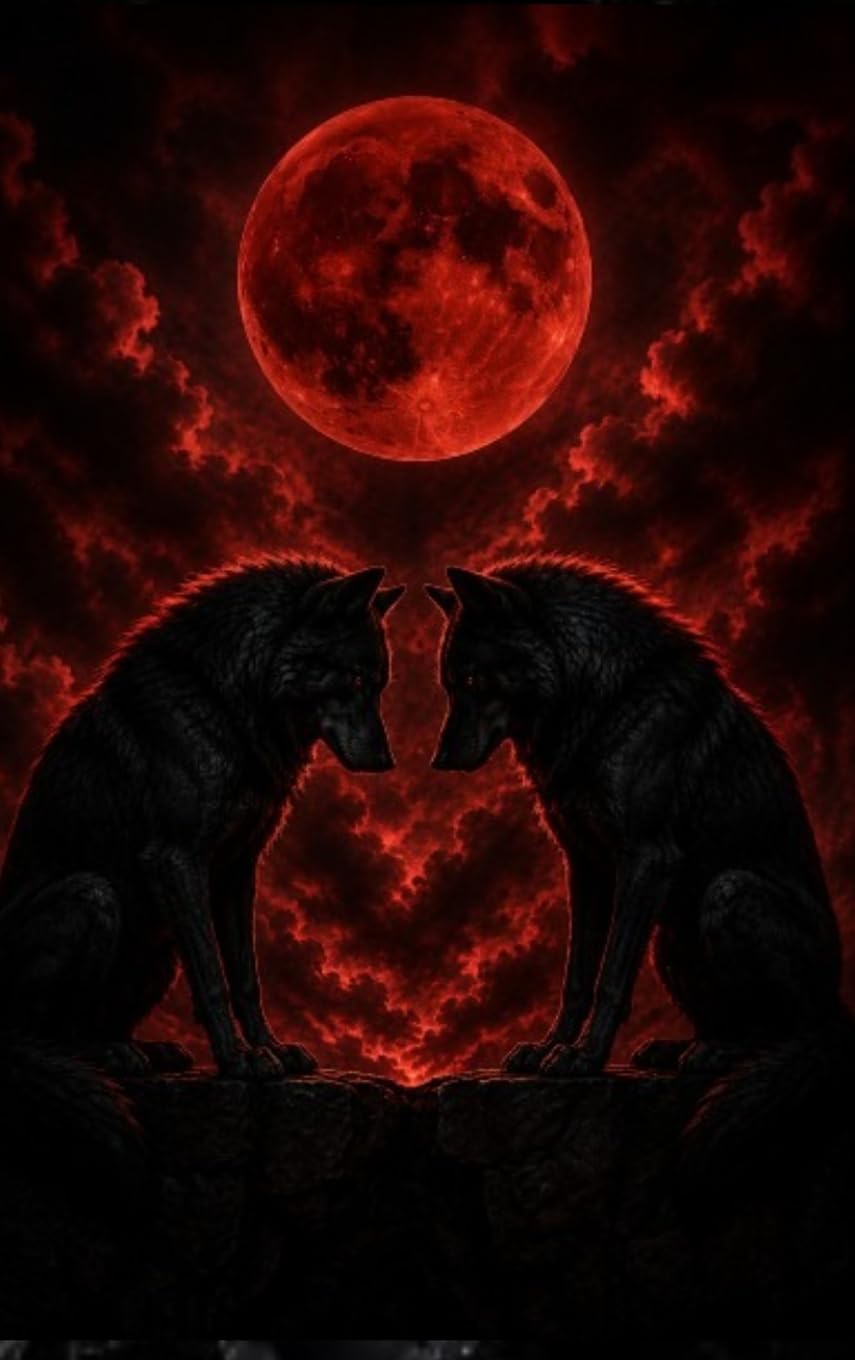 Where the Red Moon Hears the Wolves: A Midnight Blank Journal
