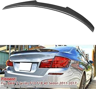 カーボンファイバー車リアスポイラー Bmw 5 シリーズ F10 F18 M4 スタイルスポイラー 2011-2017 用、車のトランクバンパースポイラー トランクルーフトリム外装リアスポイラーリップキットアクセサリー