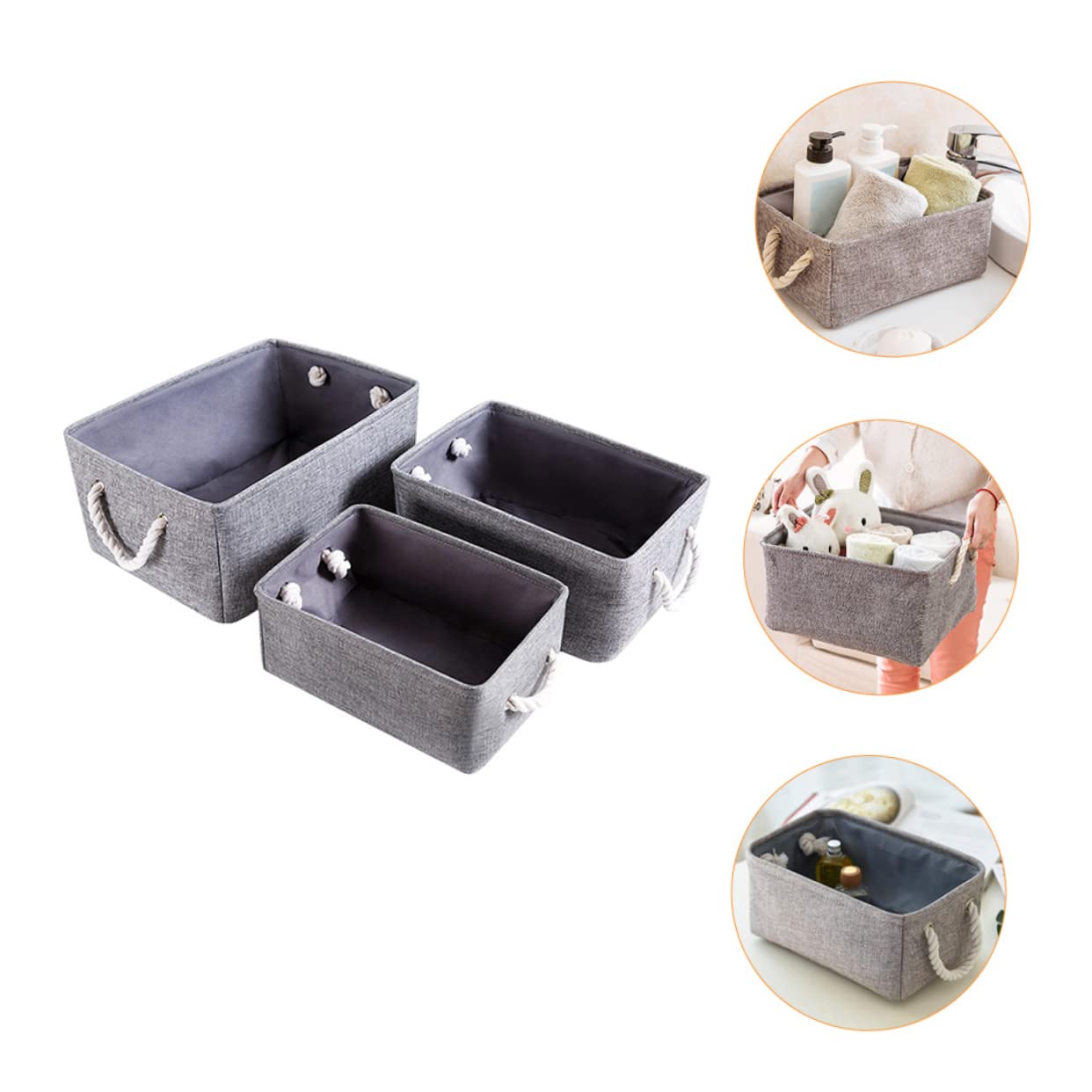 UPKOCH Cestas de Almacenamiento Plegables y Prácticas Hogar Hechas de Material de Calidad para Organizar Artículos Diversos como Ropa Sucia o Ropa de Cama Cestas Organizadoras Hogar Gris
