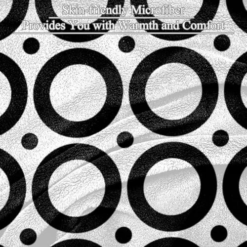 Couverture polaire cercles et points de 150x130cm pour lit et canapé - 3