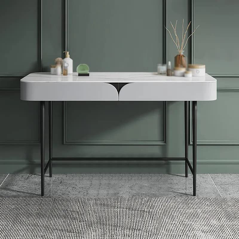 NG Decor Modern Gray Stone Top Makeup Vanity with Pinewood Drawers (Mirror not Included)-image-20
