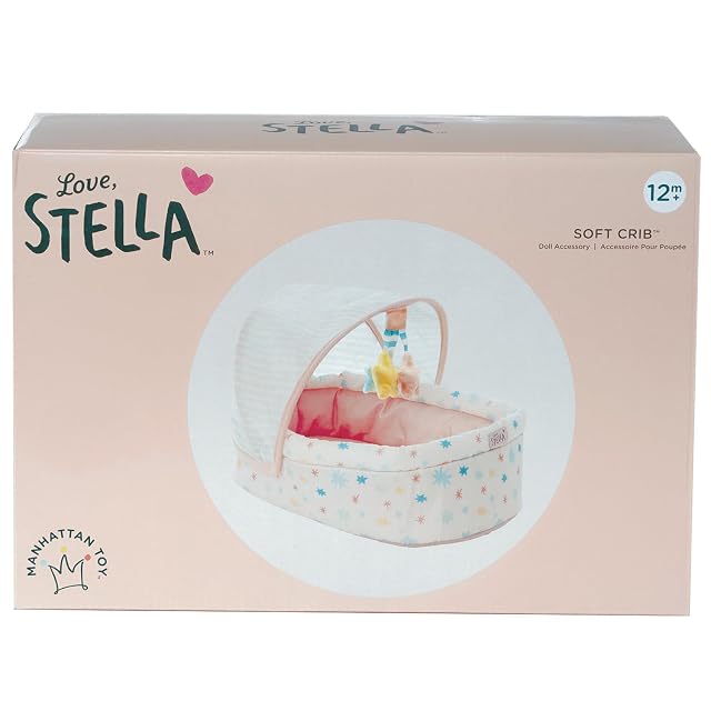 Foto 4 de 5 de Manhattan Toy Stella Collection - Cuna Suave con toldo extraíble y móvil para muñecas de 30,48 cm a 38,1 cm