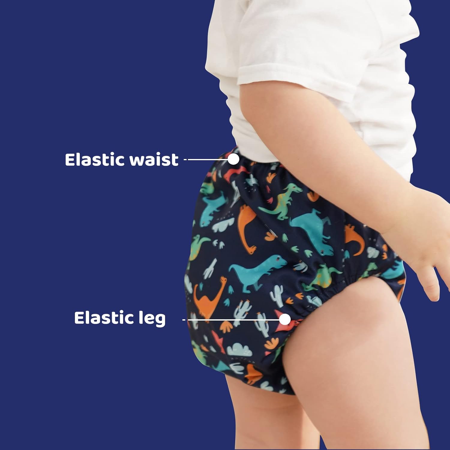 8 Packs Reusable Rubber Training Pants for Toddlers and Waterproof Rubber Pants for Toddlers for Plastic Diaper Covers Boys 4t - Image 4