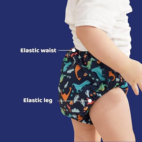 Miniatura 8 de SMULPOOTI 8 paquetes de ropa interior de entrenamiento de plástico reutilizable para niñas y funda impermeable para pañales para pantalones de goma