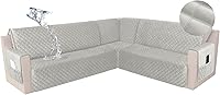 Vista 38 de HDCAXKJ Funda impermeable para sofá modular esquinero, de terciopelo en forma de L, para mascotas y perros, suave, resistente, en forma de U, juego