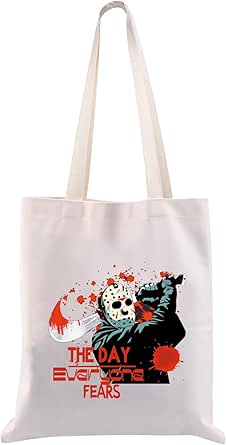 Amazon.com: CMNIM Jason Fans Inspired Horror Movie Tote Bag The Day ...