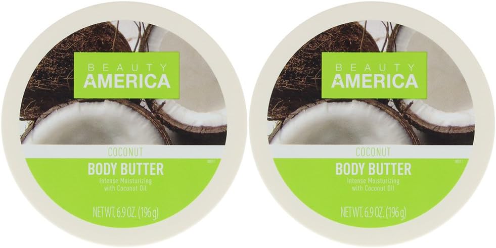Beauty America Intense Moisturizing Body Butter With Coconut Oil, 2 pack