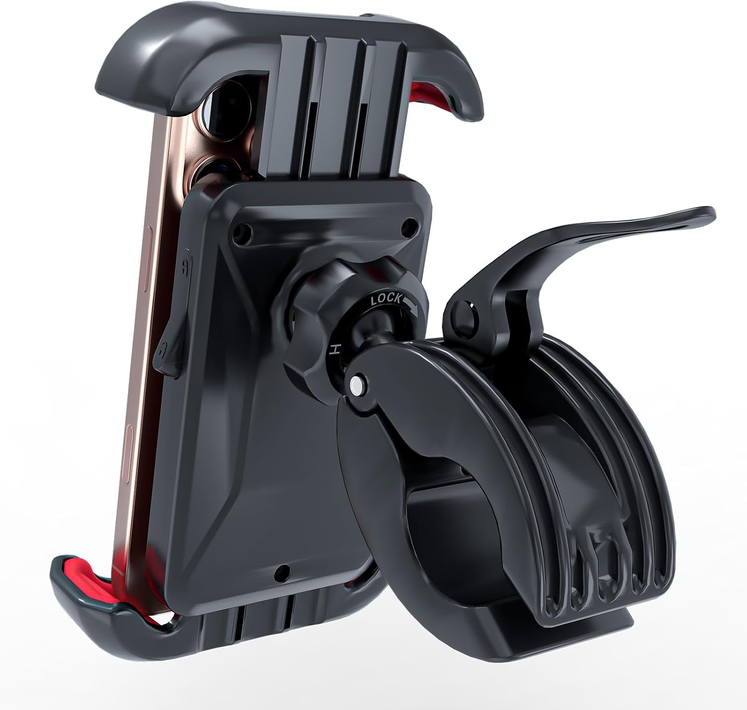 Windone Bike Phone Holder, Motorcycle Phone Mount, Handlebar Phone Mount for Bicycle Scooter, Bike Accessories Compatible with 4.7"~6.7" iPhone, All Smartphones, Red