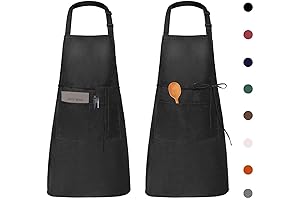 VIEDOUCE 2-Pack Adjustable Chef Apron with Pockets