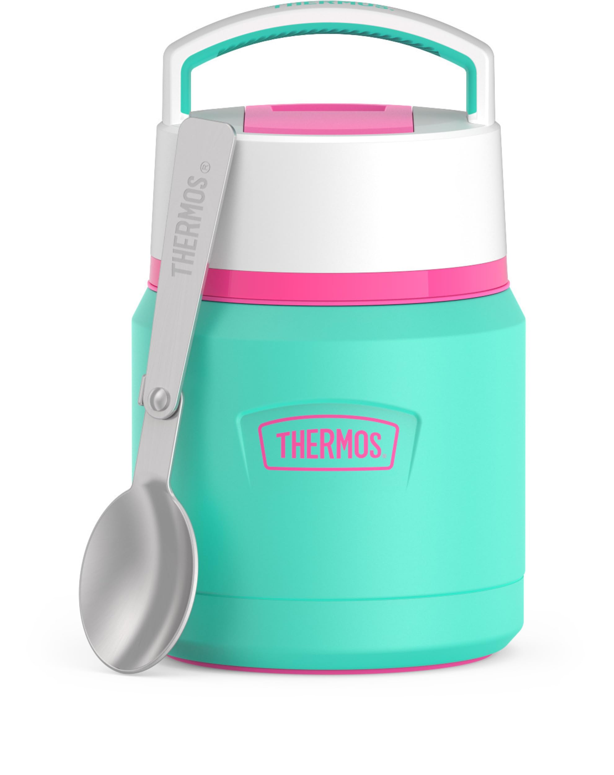 ICON Stainless Steel Food Jar with Spoon, 12 Ounce, Teal