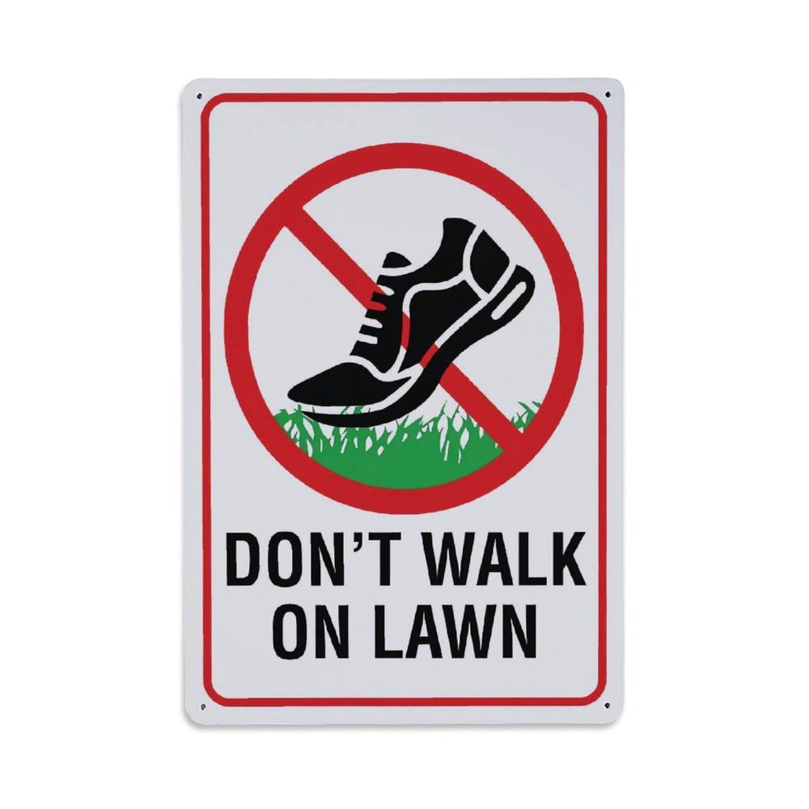 Ldfuieksufg Style Don't Walk On Lawn Warning Metal Sign Vintage Aluminium Metal Sign, Retro Wall Decor For Home, Bar, Garage & Farmhouse 30X20cm