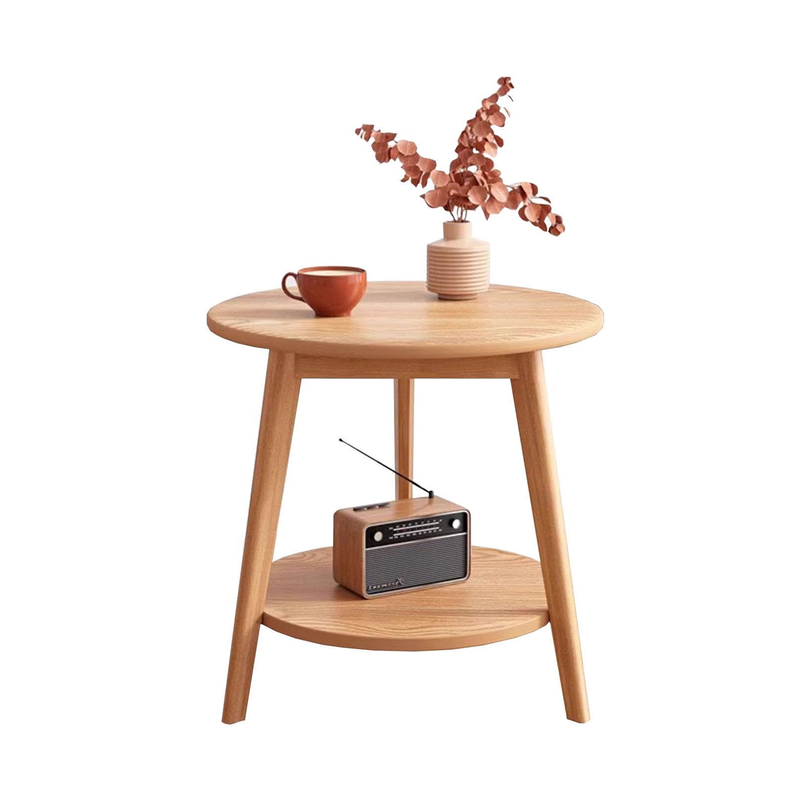 Table d'appoint JATIBOSH assemblage facile, mini table basse double plateau pour petit espace
