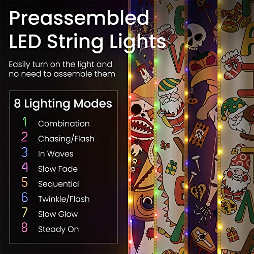 Christmas Decorations Reversible Design Porch Banner With Light Strip Decor Christmas Decorations Porch Sign For Yard Outdoor & Indoor, Christmas Decorations Outdoor Indoor Gifts（Battery Not Included） #TOP3