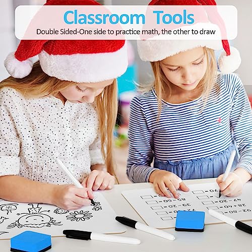 Dry Erase LapBoards, PANDRI 16 Pack Double Sided 12.5 x 9 Inch Whiteboards with 16 Erasers and 16 Markers, Dry Erase Boards for Kids Students Classroom Teacher Supplies - Image 7