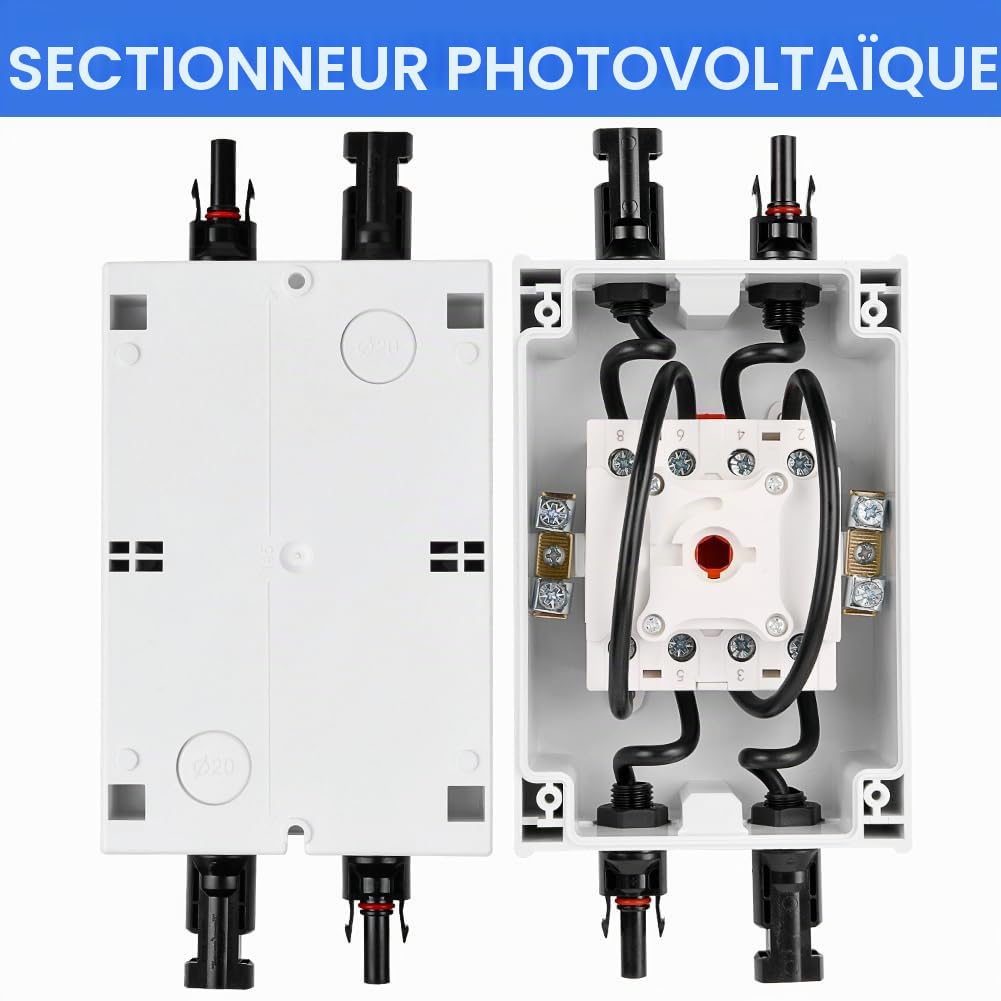 OFFCUP DC isolateur Sectionneur DC 1200V 40A, panneau solaire étanche IP66, disjoncteur miniature UV 746C