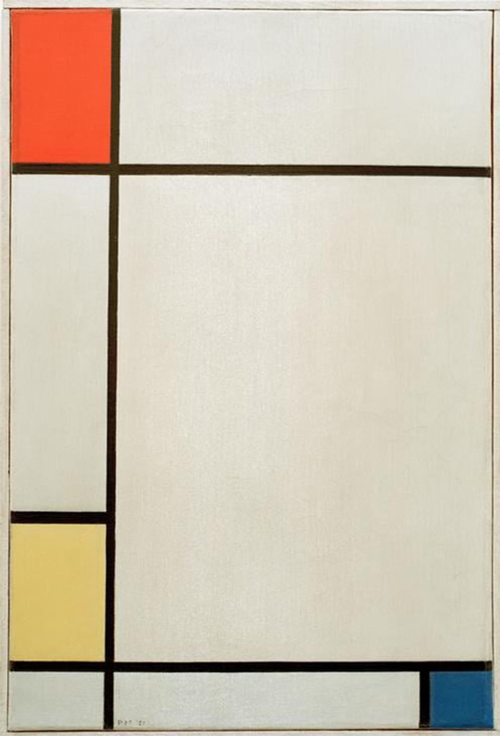 Serendipitp No Frame Vintage Wall Art Canvas Nordic Poster Canvas Print Picture Composition No. Iii Composition With Red Yellow Andby Piet Mondrian Wall Art Poster For Home Decor 60X90cm