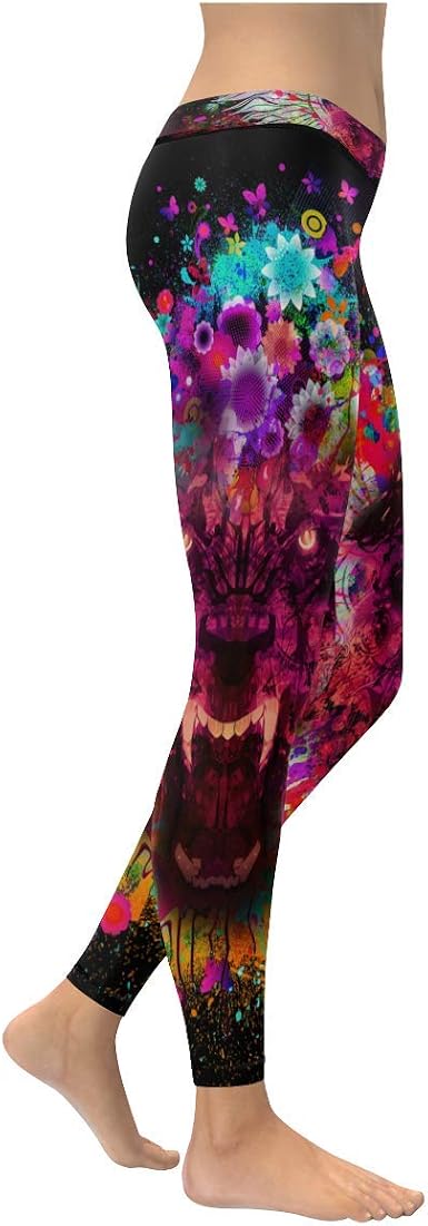 Women Wolf Head Print Long Pants 