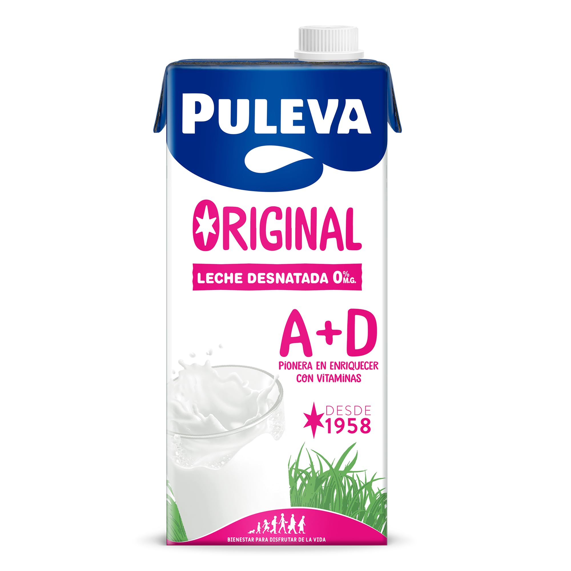 Puleva Original - Leche Desnatada con Vitaminas A y D - Sin Azúcar Añadido y Sin Gluten - Brik UHT Pack 6 x 1L — view 4