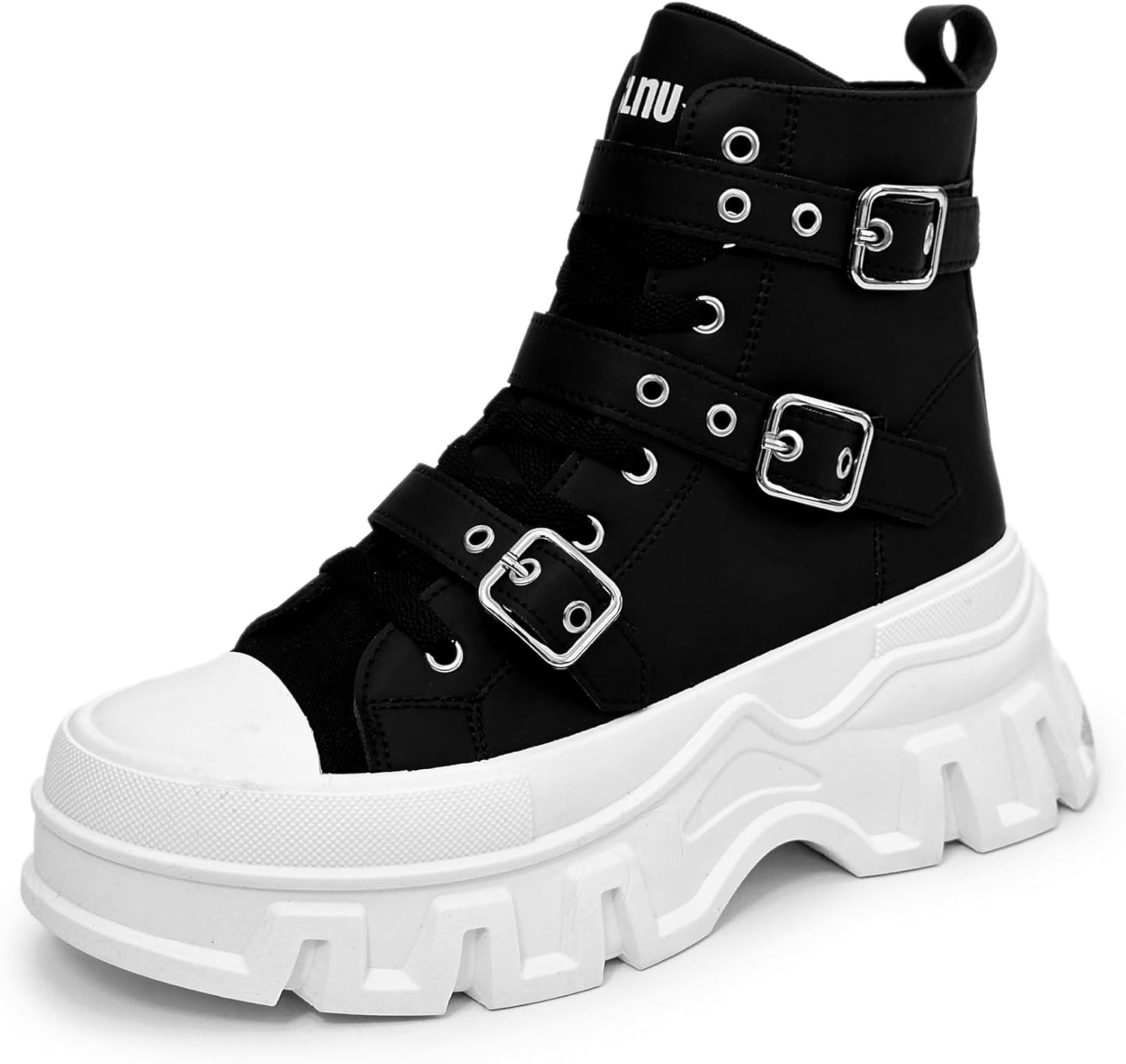 Men's PU Leather Motorcycle Boots Winter Warm Combat Ankle Boots Non-Slip Platform Shoes Unisex