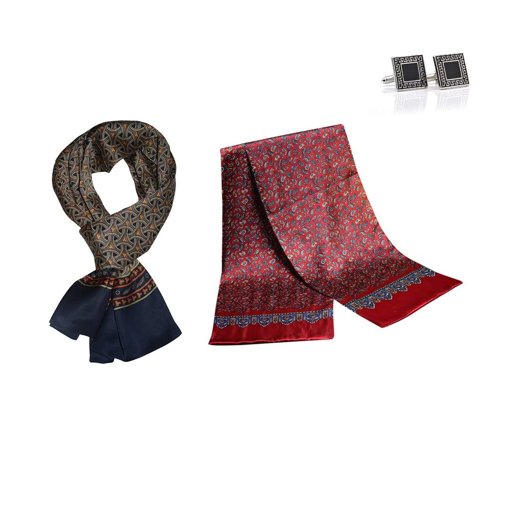 Foulard Vintage en Soie pour Homme, 100% Pure, Motif Cachemire, Double épaisseur, Doux et élégant