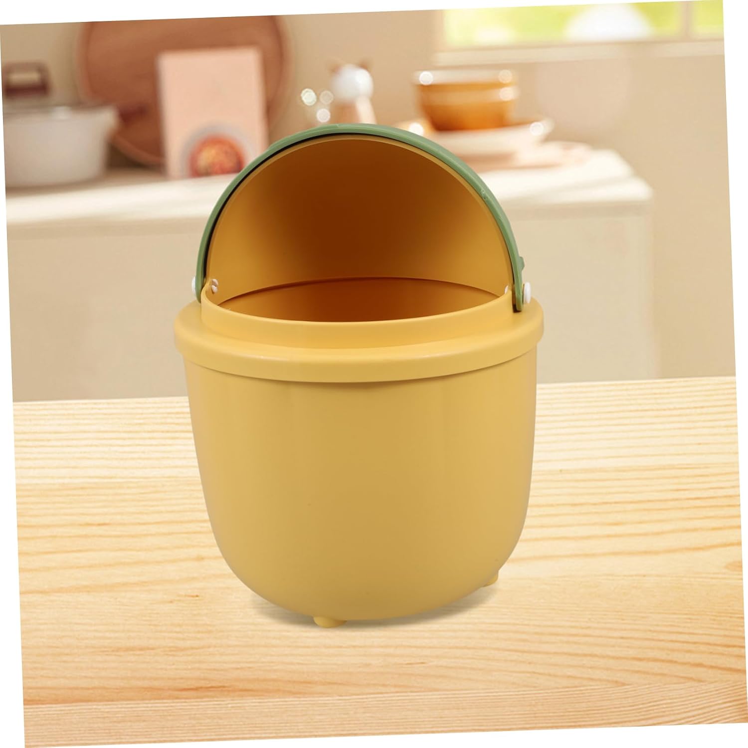 SECFOU Cute Mini Trash Can with Small Desktop Waste Basket for Office Kitchen Bathroom Car Sturdy Easy to Clean Adorable Design for Small Spaces